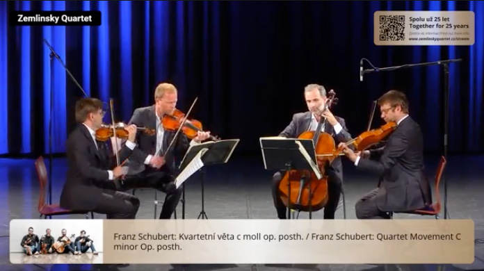 QR code in video of Zemlinský quartet concert