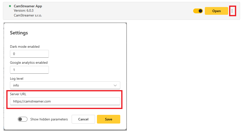 server URL