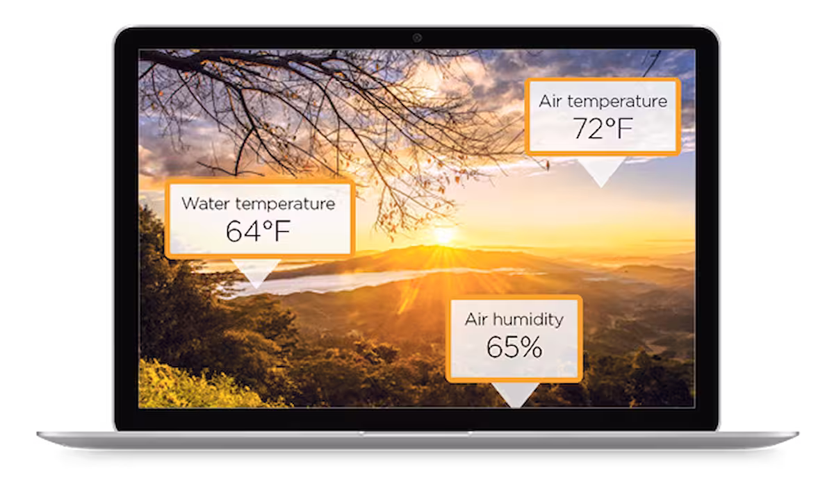 Showing temperature and humidity data into a video feed from AXIS camera
