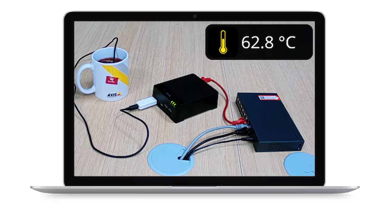 USB Thermometer Data in Video & Events Triggering to VMS Using AXIS D3110 Connectivity Hub - computer